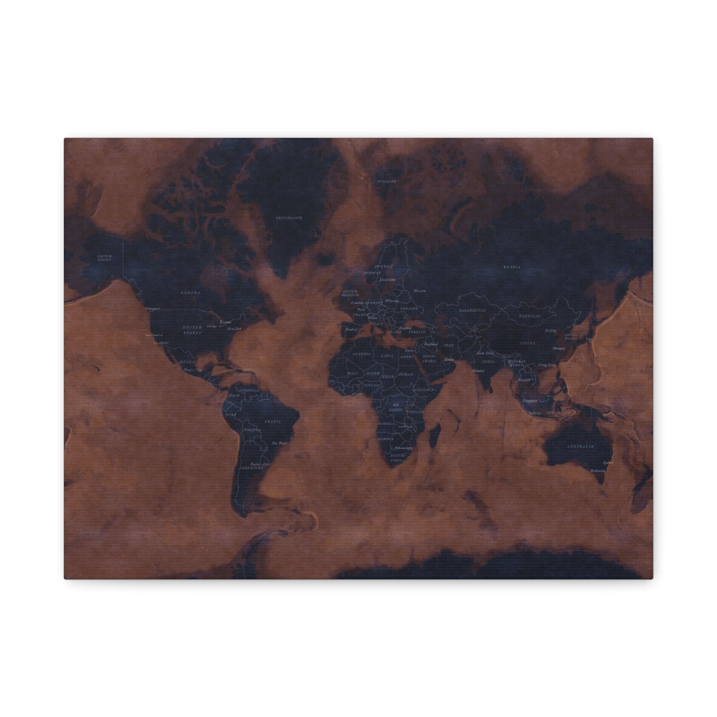 Vintage Backlit World Map