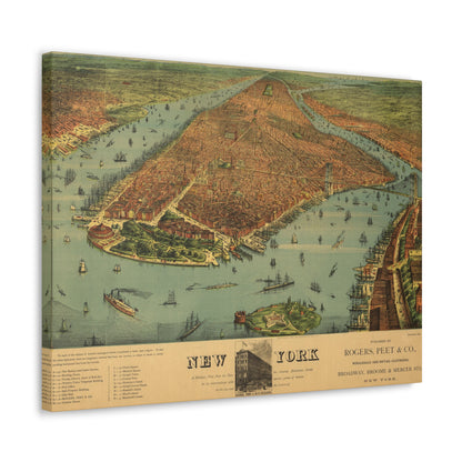 Vintage New York City Map 1879