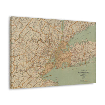 Vintage 1915 NY NJ Road Map