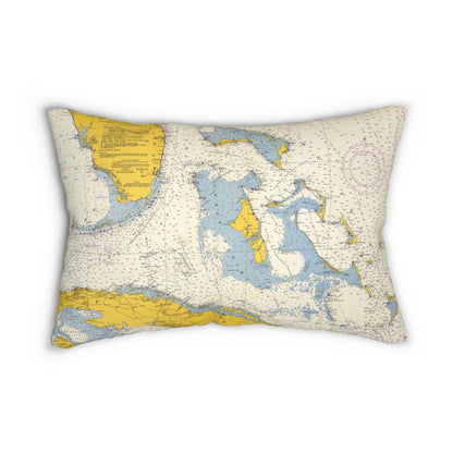 Nautical Map Polyester Lumbar Pillow