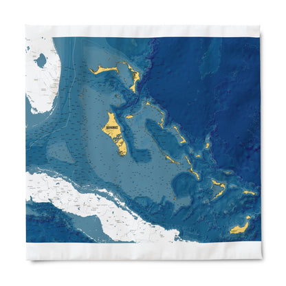 Modern Nautical Map of Bahamas Duvet Cover